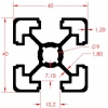 SGMA PROFL 40X40 K10 LIGHT